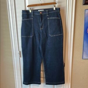 Daze Denim Dark Blue cropped Denim Jeans preppy academia varsity tailgate fall